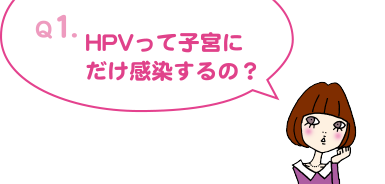 Q1. HPVって子宮にだけ感染するの?